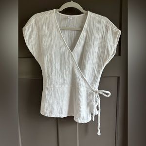 White Wrap Blouse for the Spring or Summer Season